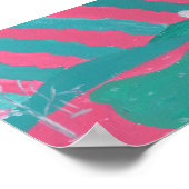 Impression minimaliste du paysage rose et vert (Coin)