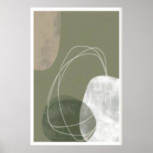 Impression Moderne Abstraite Formes Rondes Organiq