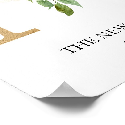 Impression Monogramme, Lettre Florale N, Mariage,  (Coin)