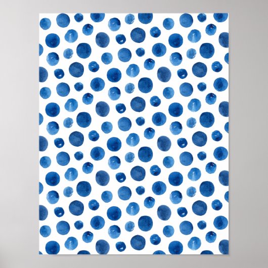 Impression motif bleu. Pois de la marine aquarelle (Devant)