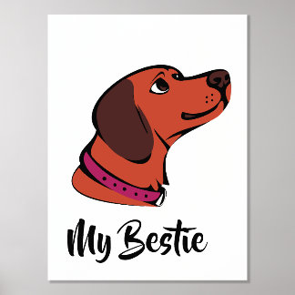 Impression murale de chien Brown | Main "My Bestie