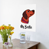 Impression murale de chien Brown | Main "My Bestie (Couchage (Cuisine))