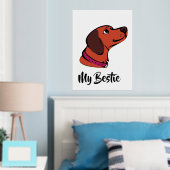 Impression murale de chien Brown | Main "My Bestie (In situ (chambre))