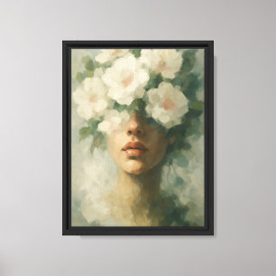 Impression murale en toile à visage floral
