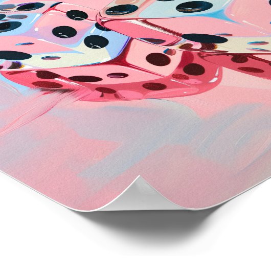 Impression murale Peinture de dés - Art rose bleu  (Coin)