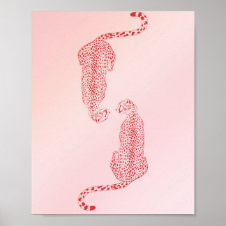 Impression murale rose Cheetah, Art mural tendance
