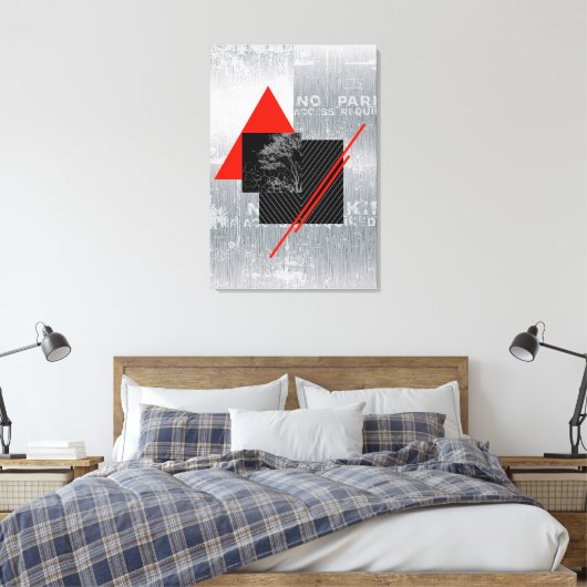 Impression murale rouge, noire, noire et grise (Insitu(Chambre))