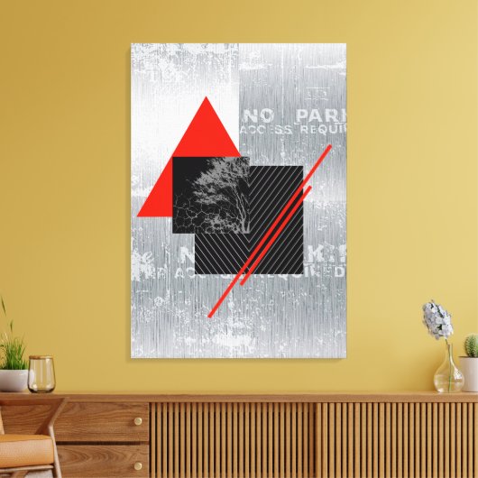 Impression murale rouge, noire, noire et grise (Insitu(Salon))