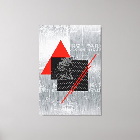 Impression murale rouge, noire, noire et grise (Recto)