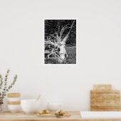 Impression noire et blanche de l'arbre mort (Cuisine)