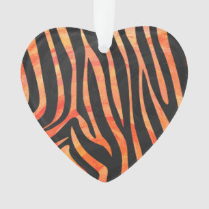 Impression noire et orange Zebra