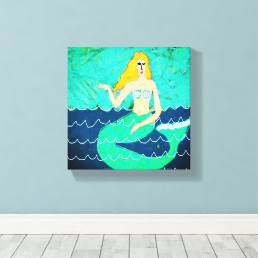 Impression numérique Abstraite de sirène verte (Insitu (Plancher de Bois))