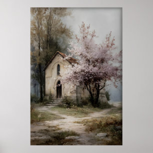 Impression numérique de paysage printanier, 19e si