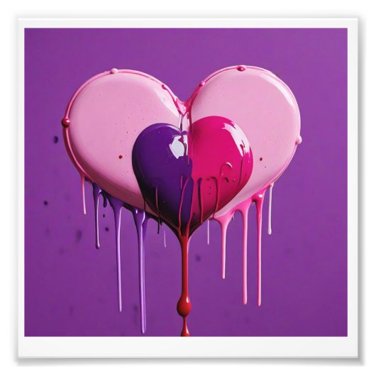 impression numérique d'un coeur peint (Devant)