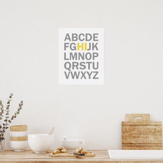 Impression ou affiche Alphabet HI (Cuisine)