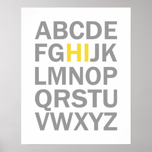 Impression ou affiche Alphabet HI (Devant)