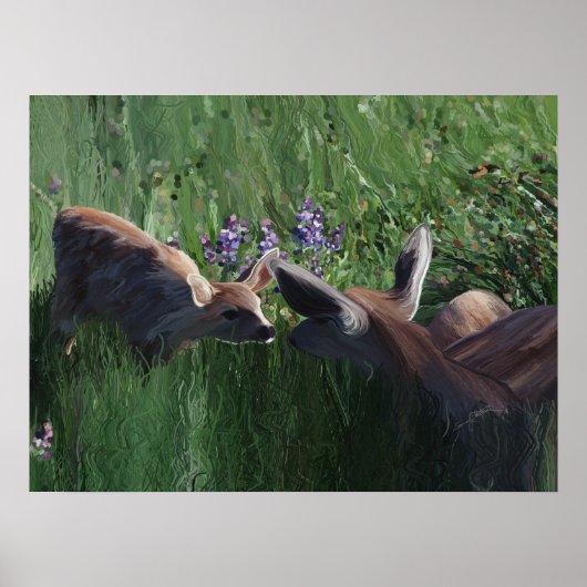 Impression papier Doe et fawn (Devant)