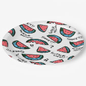 Impression Pastèque | Assiettes en Papier | Fourni (Angle)