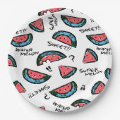 Impression Pastèque | Assiettes en Papier | Fourni (Devant)