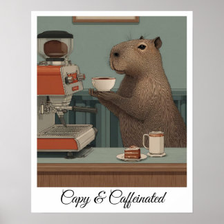 Impression personnalisée de café vintage Capybara
