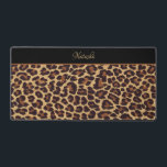 Impression personnalisée de fourrure Leopard Faux<br><div class="desc">Exotique,  tendance et toujours stylé et glamour faux empreinte de léopard dans les tons bronze,  or et noir. Bande bordée facultative avec champ de texte modifiable pour la personnalisation.</div>