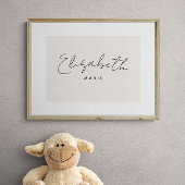 Impression personnalisée de prénom de bébé Art mur