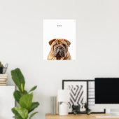 Impression personnalisée de Shar Pei (Bureau à domicile)