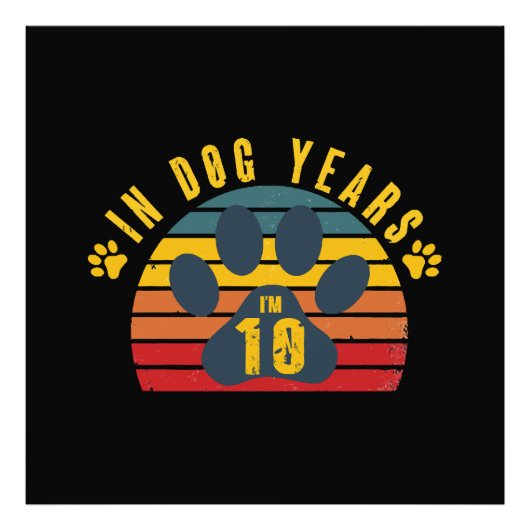 Impression Photo 10 ans en années de chien (Devant)