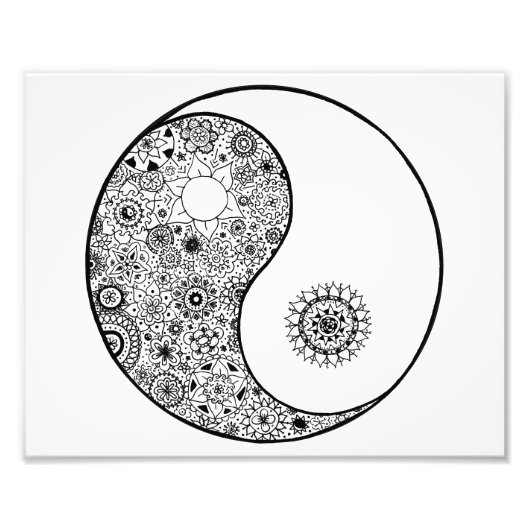 Impression Photo 10x8 Belle main illustrée Yin Yang Art (Devant)