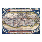 Impression Photo 1564 World Map by Ortelius (Devant)