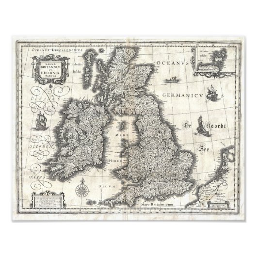Impression Photo 1631 Map of the British Isles by Joan Blaeu (Devant)