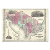 Impression Photo 1866 Johnson Map of Washington D.C. (Devant)