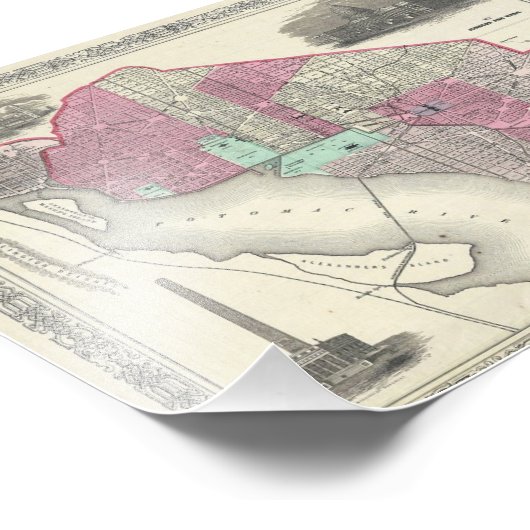 Impression Photo 1866 Johnson Map of Washington D.C. (Coin)