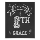 Impression Photo 1er jour de 8e année, 1er jour Retour à l'école (Devant)