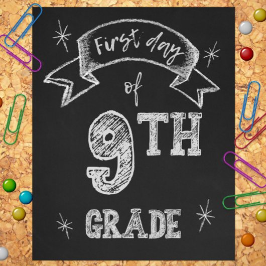 Impression Photo 1er jour de 9e année, 1er jour de l'école Freshman