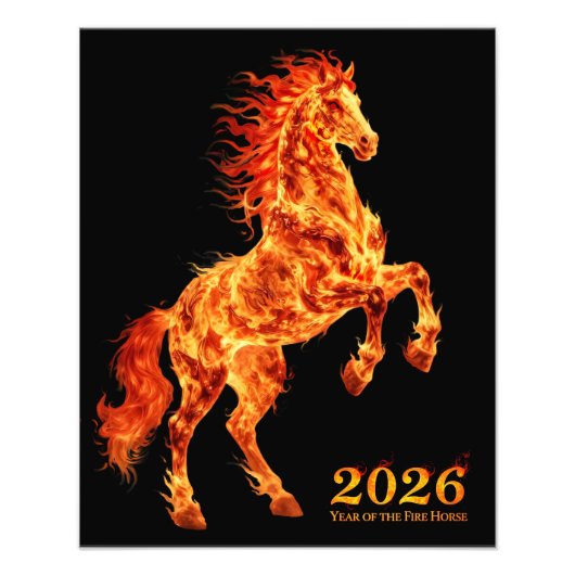 Impression Photo 2026 Année du Cheval de Feu (Devant)