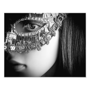 Impression Photo 2733-Dame avec cheveux noirs et Mascarade Mascarad