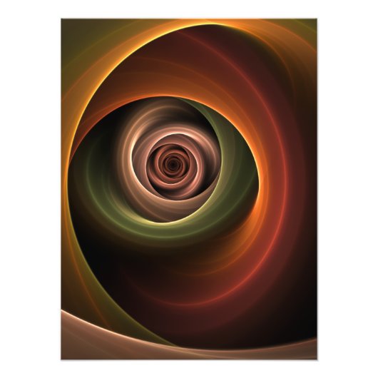 Impression Photo 3D Spirale Abstraite couleurs chaudes Art fractal (Devant)