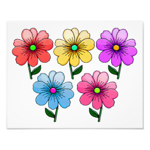 Impression Photo 5 Fleurs de couleur