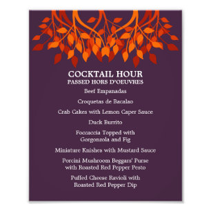 Impression Photo 8 x 10 Cocktail Table Menu pour l'encadrement