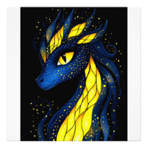 A dragon with glowing yellow scales