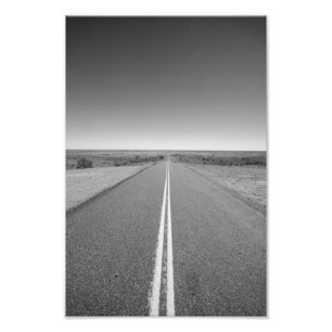 Impression Photo À l'intérieur route Australie, noire et blanche