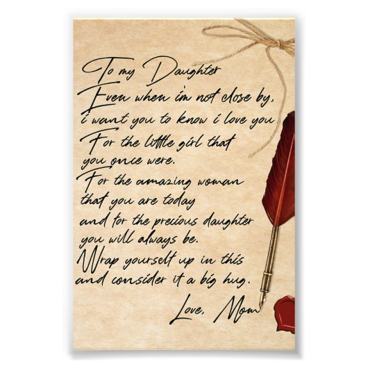 Impression Photo À ma fille Cadeau d'anniversaire, mignonne maman C (Devant)