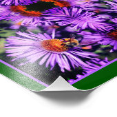 Impression Photo Abeille De Miel Sur Fleur D'Aster Violet Abstrait (Coin)
