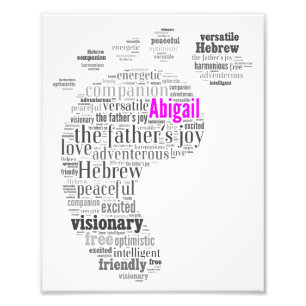Impression Photo Abigail Nom Historique et description Word Art