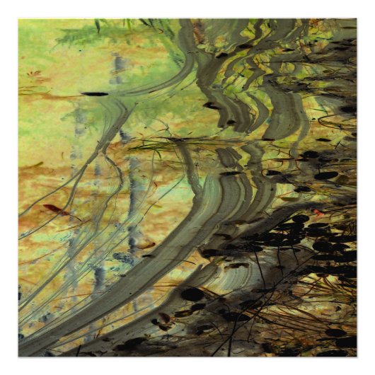 Impression Photo "Above a Beaver Dam II" Abstractly Enhanced Pond (Devant)