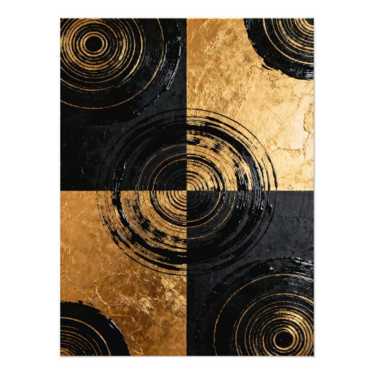 Impression Photo Abstract Black and Gold Circles (Devant)