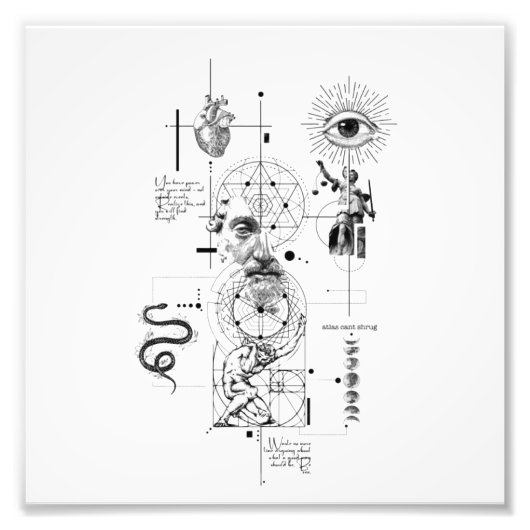 Impression Photo Abstract Human Mind, Eye & Heart Illustration (Devant)