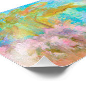Impression Photo Abstract Landscape Art Tree Pink Aqua Flowers (Coin)