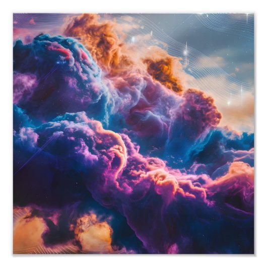 Impression Photo Abstract Space Nebula Art - Colorful Cosmic (Devant)